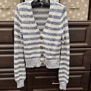 Striped Blue and White Women's Sweater